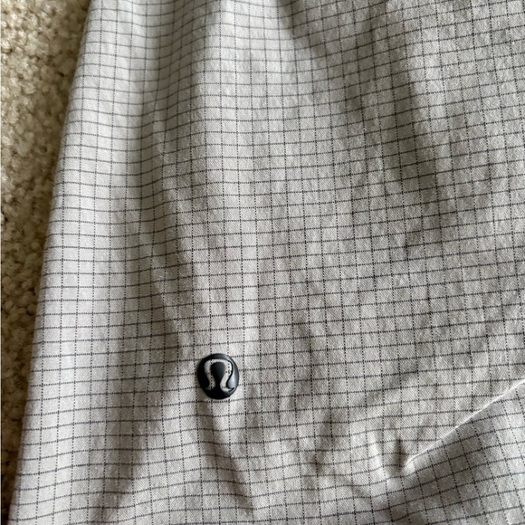 Lululemon grey w/black Plaid Flat Front Chino Gray Shorts Mens Inseam 10 Size 31 - Picture 8 of 12